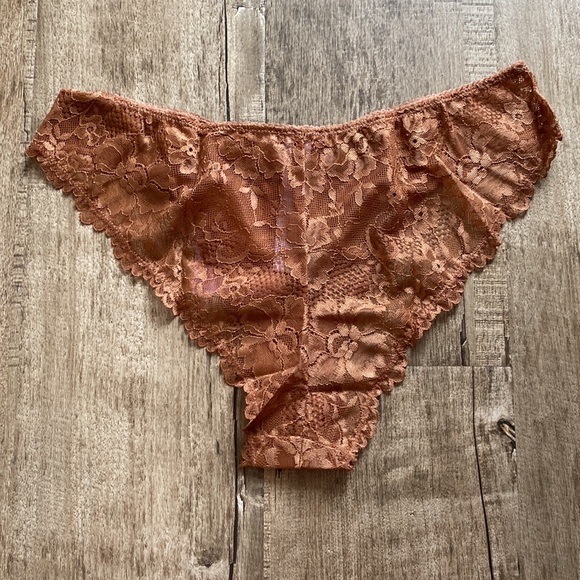 NWT! Savage x Fenty Cheeky Panty - Floral Lace Bronze - Picture 2 of 2